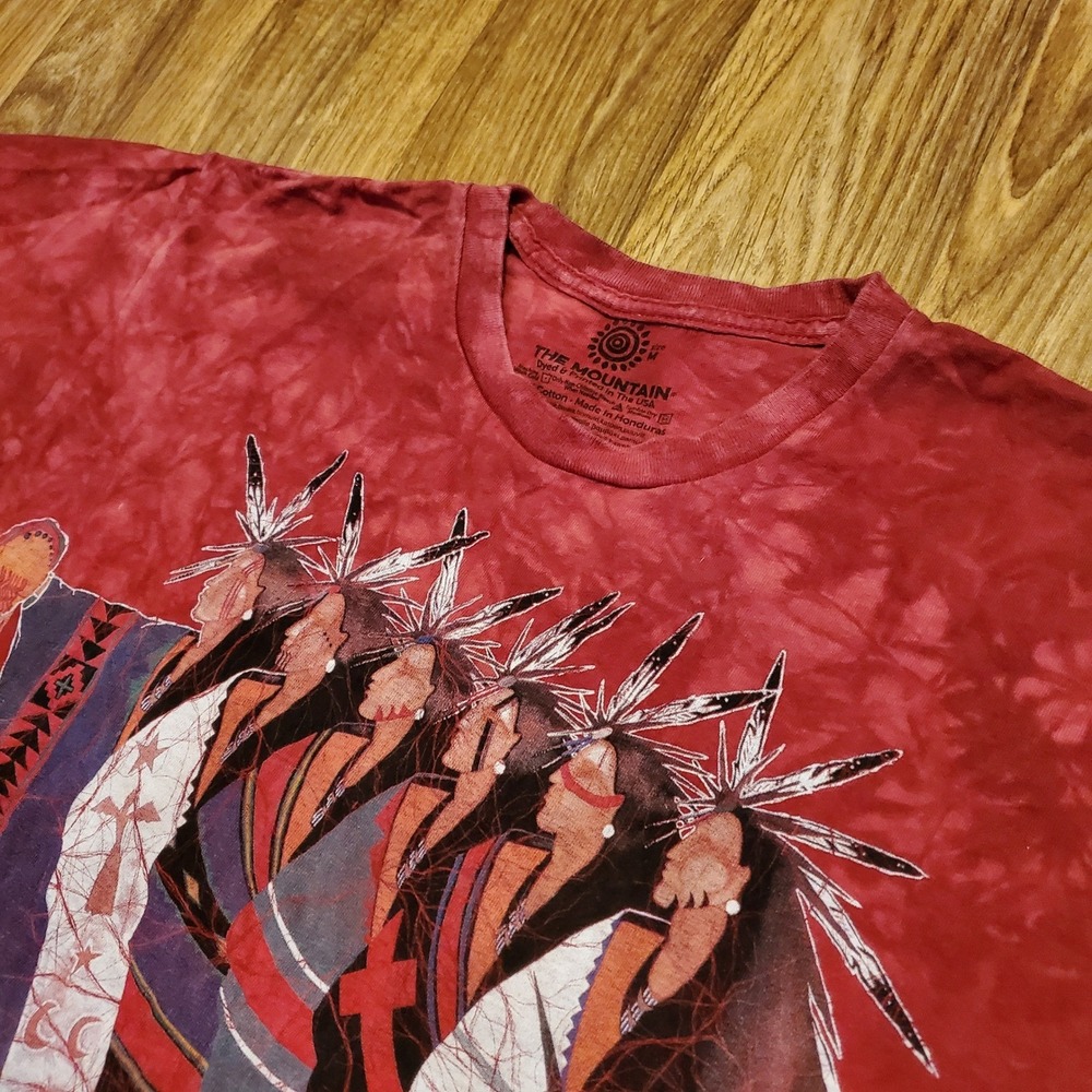 Native American Indian‎ Shirt Adult Medium Red Tie Dye Chief The Mountain